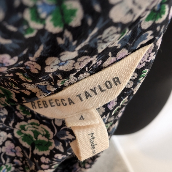 💘 Rebecca Taylor Sz 4 Sheer Silk Blouse - Picture 6 of 7